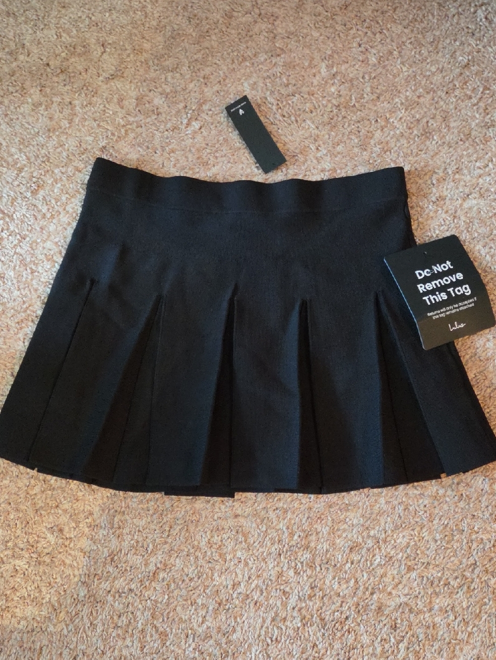 Lulus Alyne Black Knit Mid-rise Pleated Mini Skirt - Size L